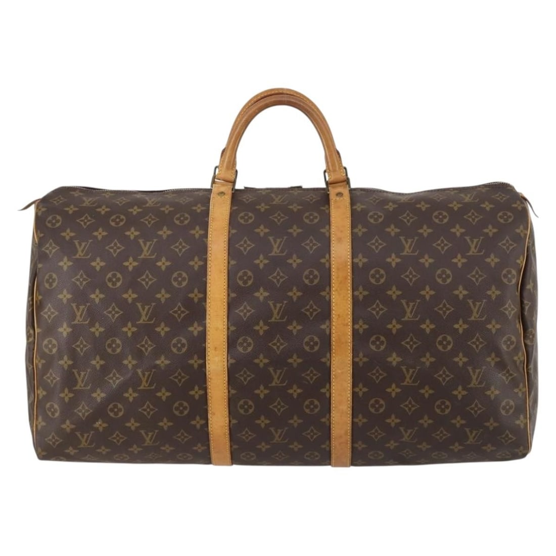Keepall 60 Monogram Canvas Travel Bag by Louis Vuitton: Keepall 60 Monogram Canvas Travel Bag by Louis Vuitton This pre-owned Louis Vuitton Keepall 60 Boston bag features the iconic Monogram canvas. Designed for unisex use, it comes in a multicolour finish