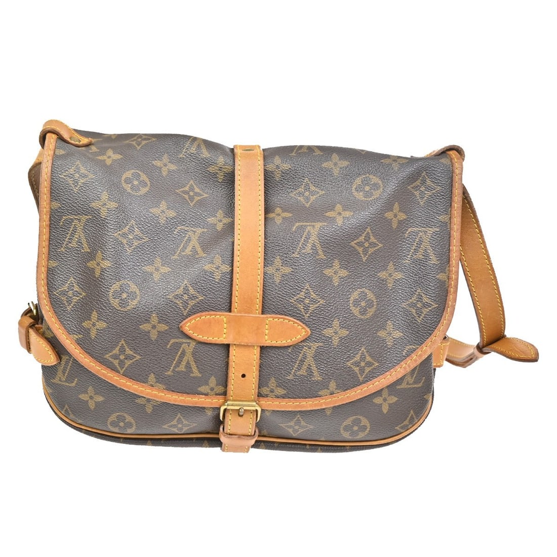 Louis Vuitton Saumur Brown Canvas Handbag 30cm by 22cm by 12cm: Louis Vuitton Saumur Brown Canvas Handbag 30cm by 22cm by 12cm Louis Vuitton Saumur handbag crafted from monogram canvas in brown, designed for women. The bag measures 30cm x 22cm x 12cm and originate