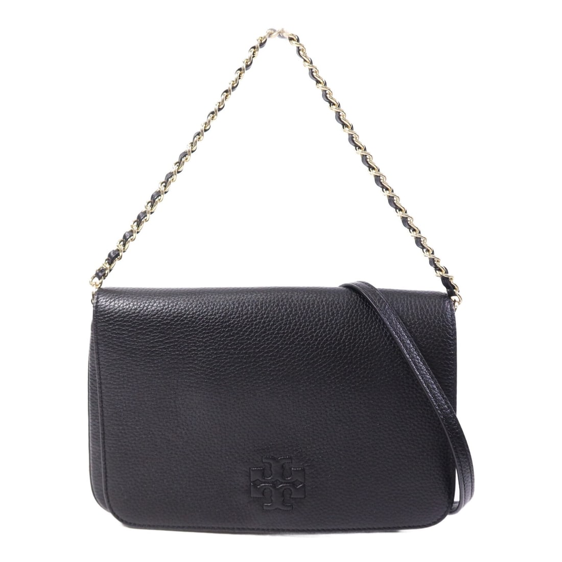Black Calfskin Tory Burch Shoulder Bag with Gold Hardware (1 of 13)