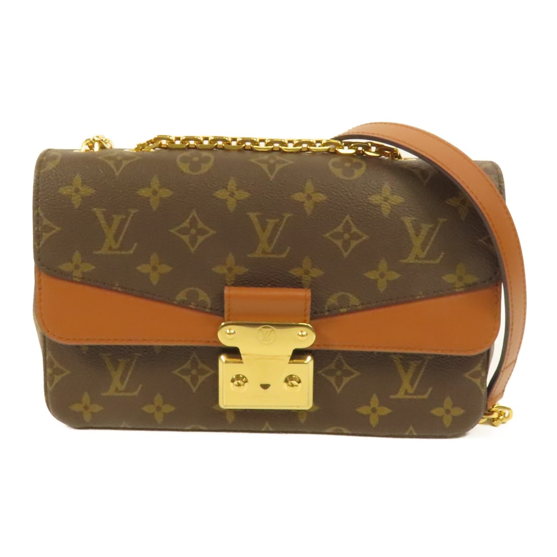 Louis Vuitton Marceau Monogram Chain Shoulder Bag with Gold Hardware M46127: Louis Vuitton Marceau Monogram Chain Shoulder Bag with Gold Hardware M46127 This Louis Vuitton Marceau chain shoulder bag features the signature brown Monogram pattern on durable PVC coated canvas. Th