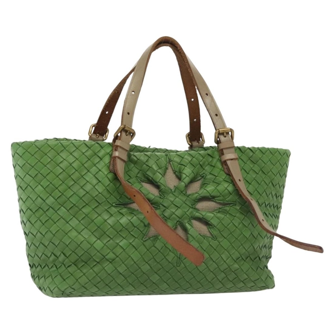 Bottega Veneta Intrecciato Green Leather Handbag 169759 Auth: Bottega Veneta Intrecciato Green Leather Handbag 169759 Auth This Bottega Veneta Intrecciato Hand Bag is a stylish accessory made from high-quality green leather. Designed with both functionality and