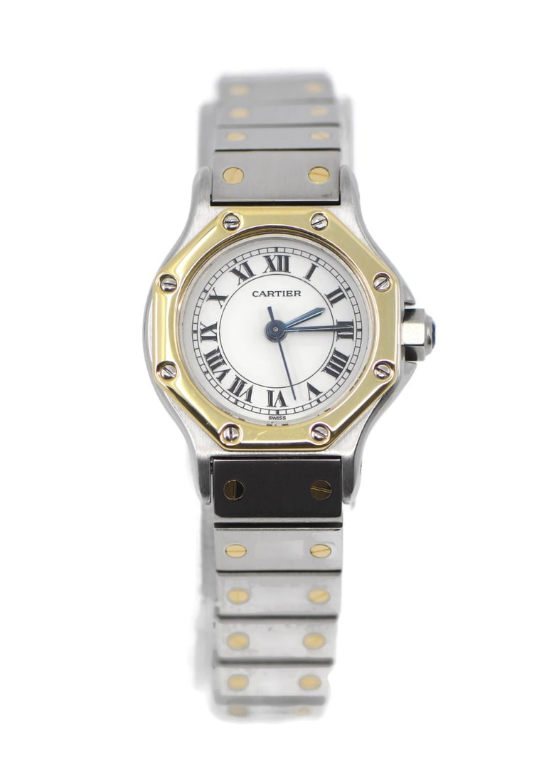 Santos Octagon Two-Tone Automatic Wristwatch by Cartier with Original Box (1 of 5)