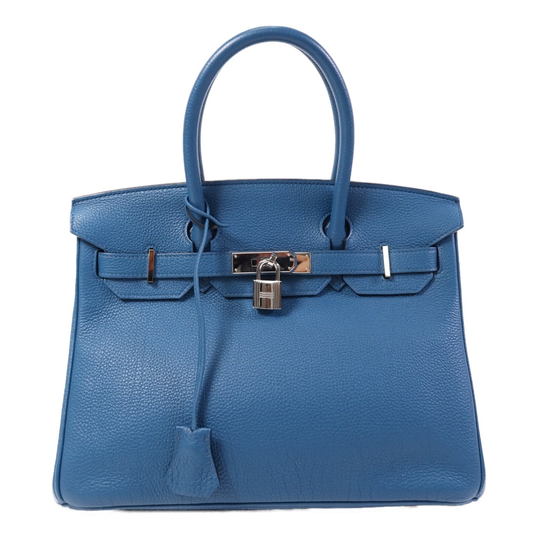 HERMES Birkin 30 Handbag Togo Leather Blue Vert Bosphore: HERMES Birkin 30 Handbag Togo Leather Blue Vert Bosphore Introducing the HERMES Birkin 30 Hand Bag, a luxurious accessory crafted from high-quality Togo leather in a stunning Vert Bosphore hue. This s