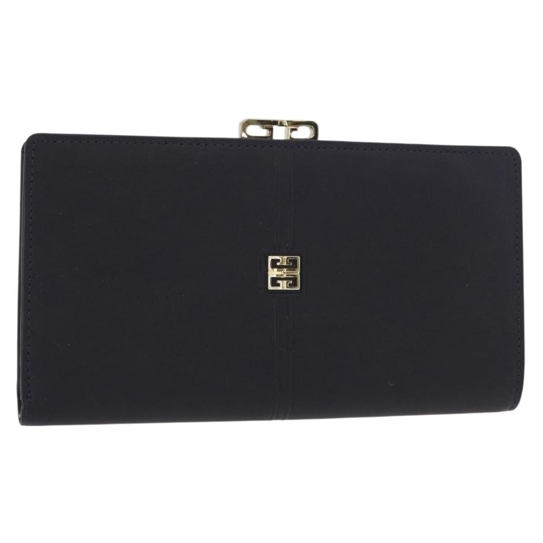 GIVENCHY Black Leather Long Wallet with Box 153774V: GIVENCHY Black Leather Long Wallet with Box 153774V This GIVENCHY long wallet exemplifies luxury with its sleek leather construction and timeless black color. Measuring approximately 6.3 inches in len