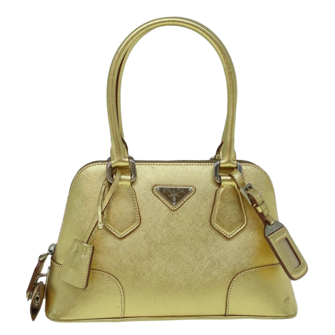 Prada Leather Promenade Handbag Gold 27cm by 17cm by 10cm (1 of 18)