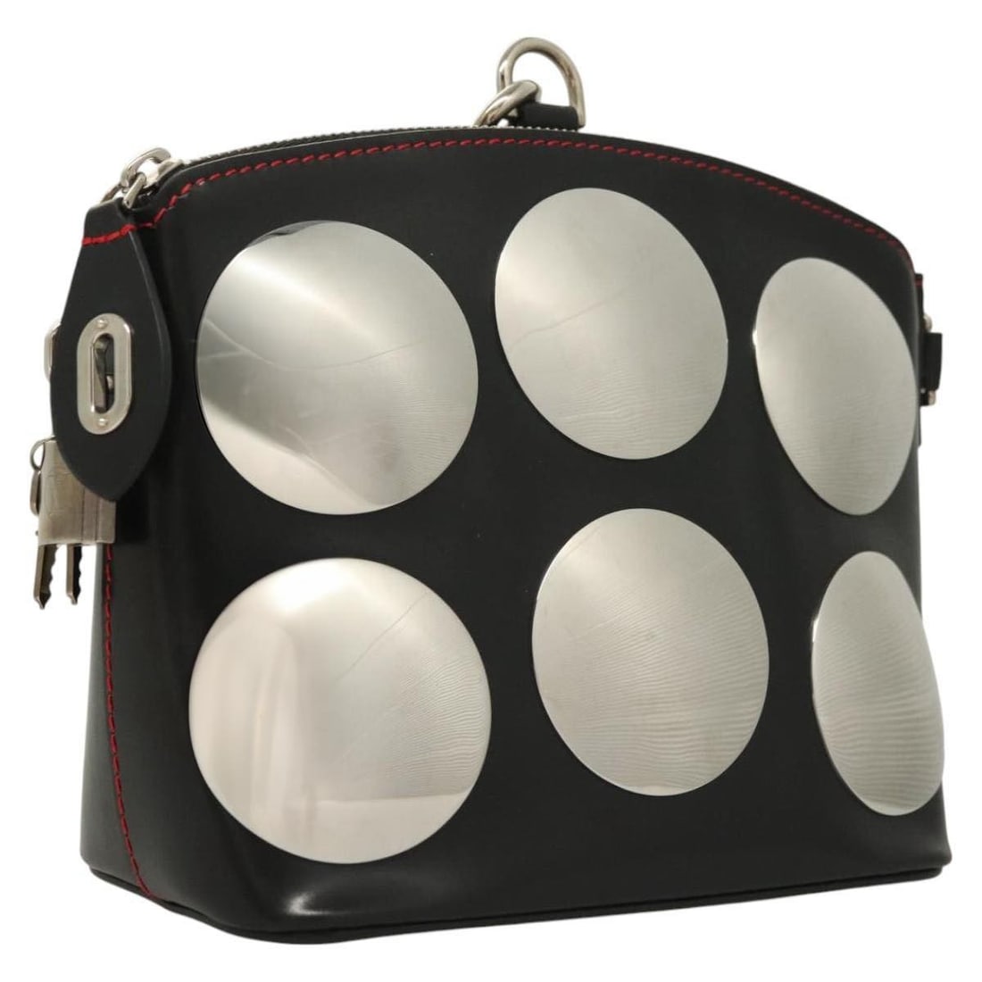 Louis Vuitton Suhari Lockit Black Leather Handbag 18cm x 17cm x 9cm: Louis Vuitton Suhari Lockit Black Leather Handbag 18cm x 17cm x 9cm The Louis Vuitton Suhari Lockit handbag is crafted from black leather, designed for women. It features a compact silhouette measurin