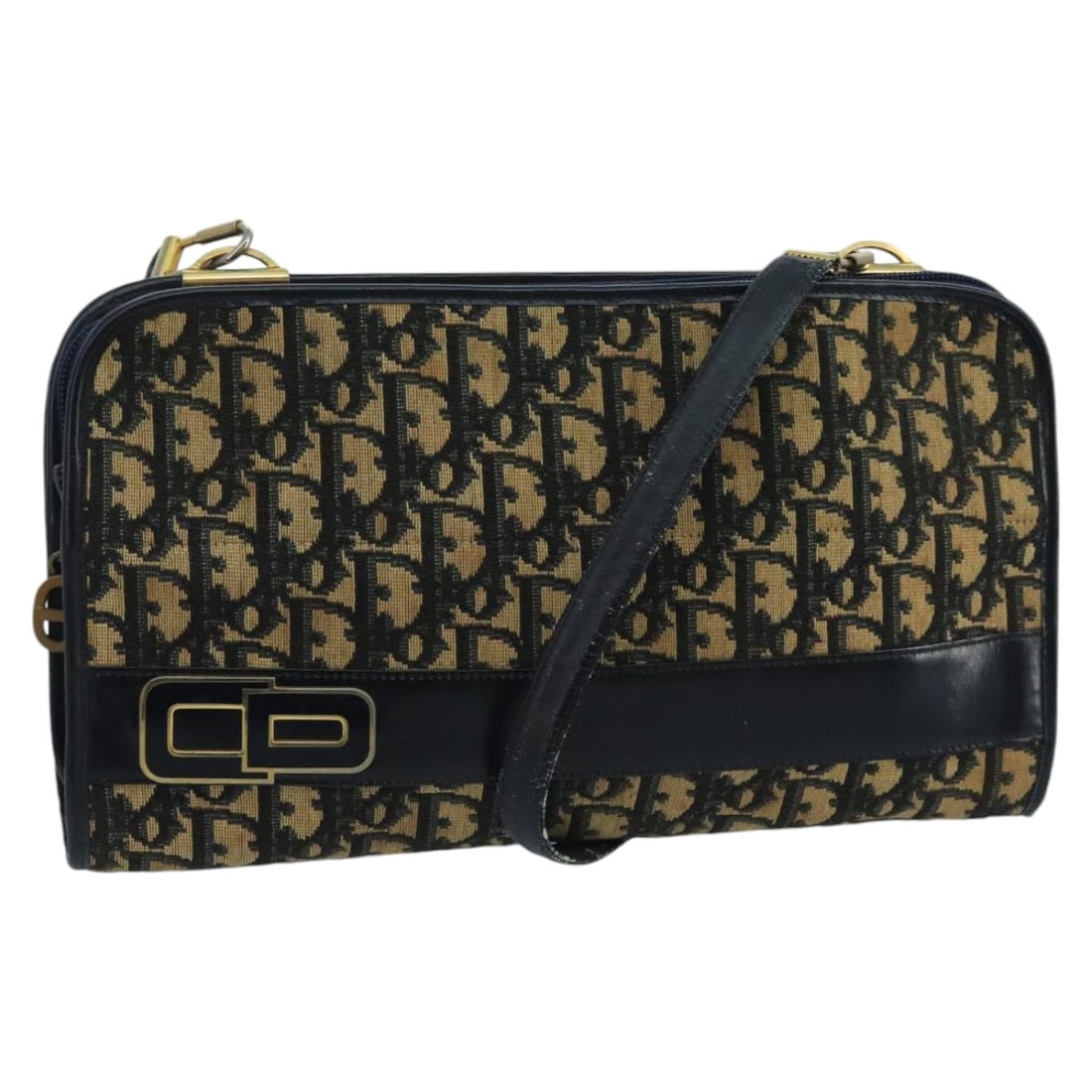 Navy Canvas Christian Dior Diorissimo Vintage Trotter Crossbody Bag: Navy Canvas Christian Dior Diorissimo Vintage Trotter Crossbody Bag This Christian Dior Vintage Trotter crossbody bag features the Diorissimo coated canvas in navy, designed for women. The bag include