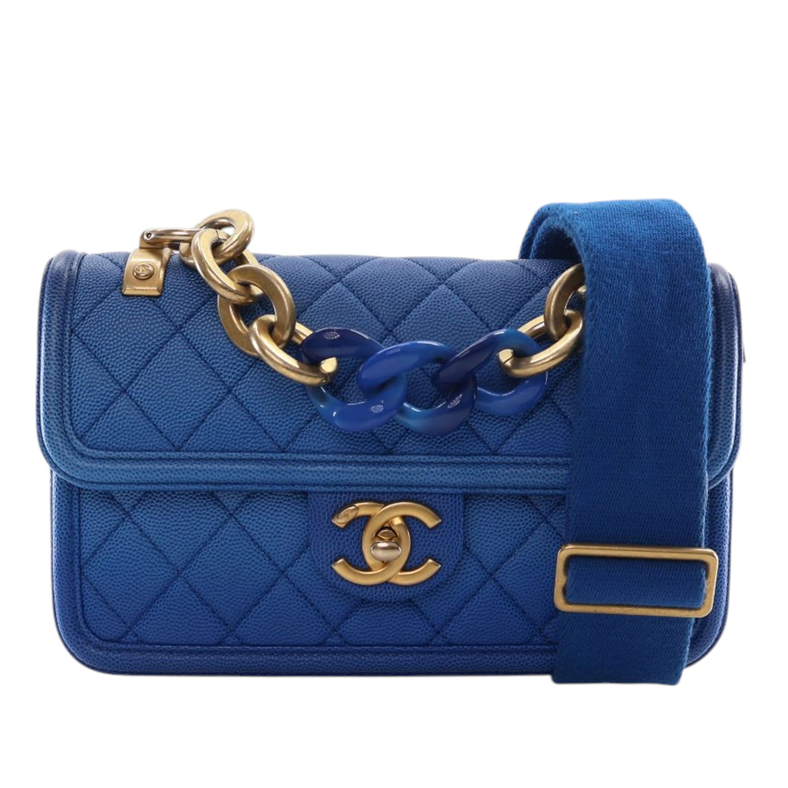 Chanel Sunset On The Sea Blue Quilted Caviar Leather Small Flap Bag (1 of 15)