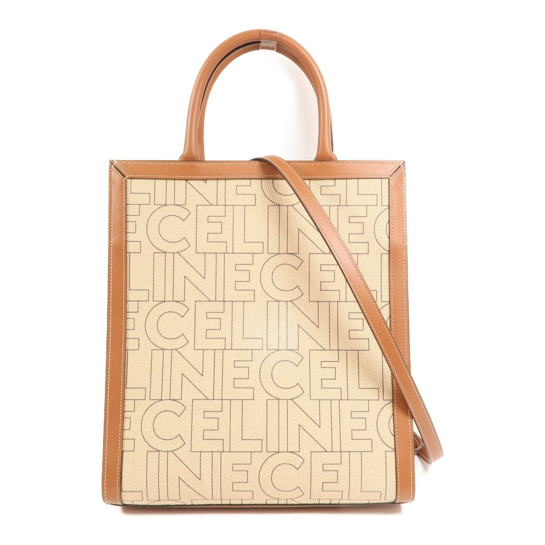 Cabas Canvas Brown Two Way Shoulder Bag by CELINE with Gold Hardware (1 of 14)