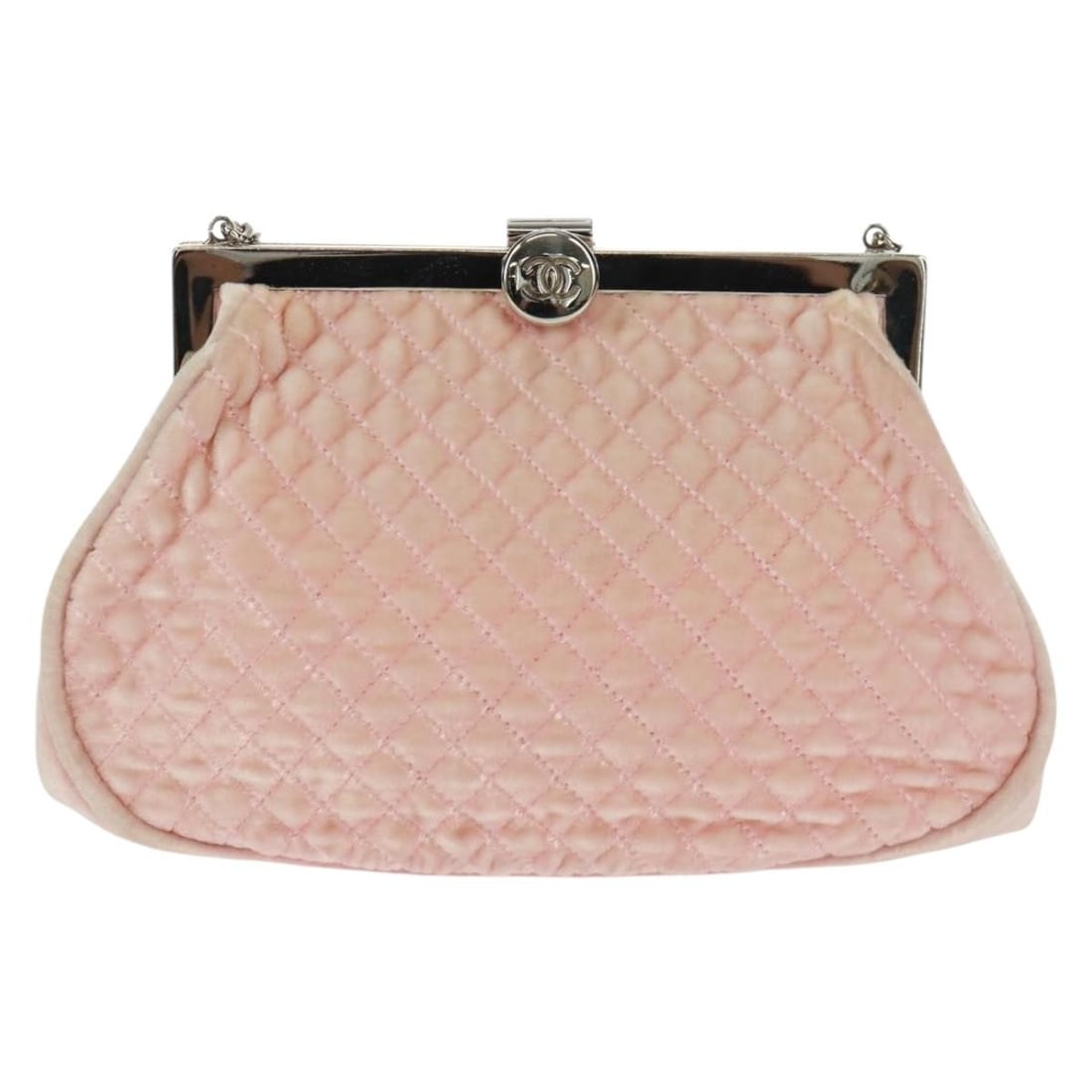 Chanel Pink Velvet Chain Shoulder Bag 20cm: Chanel Pink Velvet Chain Shoulder Bag 20cm This Chanel Chain Shoulder Bag features a pink velvet exterior with a chain shoulder strap. Designed for women, the bag offers a compact and elegant style. I