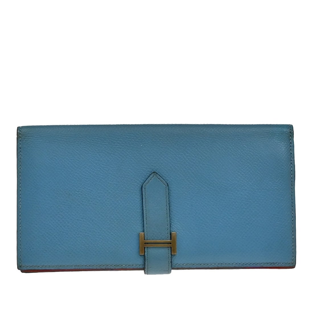 Blue Chevre Mysore Leather Bearn Wallet by Hermes France (1 of 16)