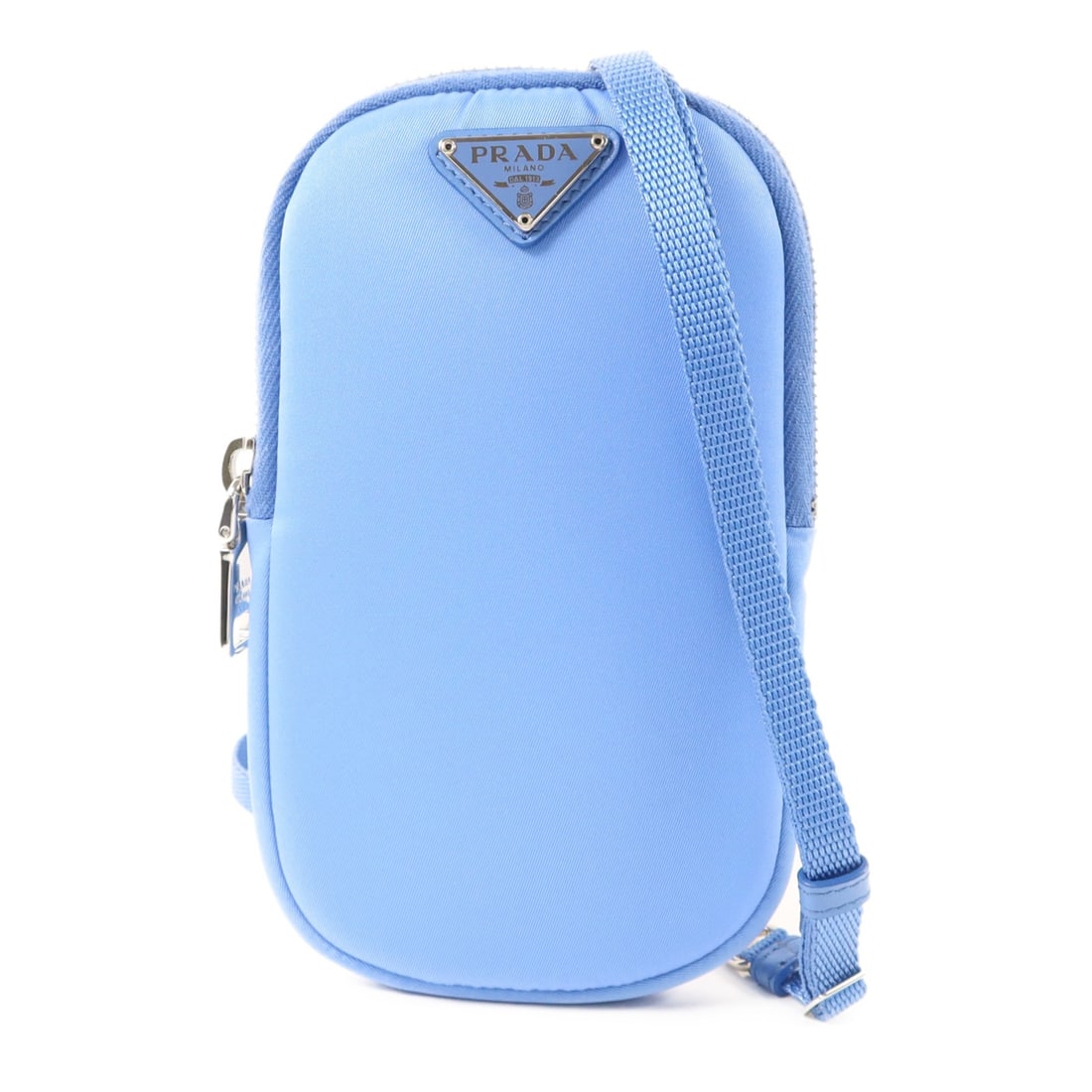 Prada Tessuto Nylon Sky Blue Shoulder Phone Holder Bag 1DH030 SHW (1 of 15)