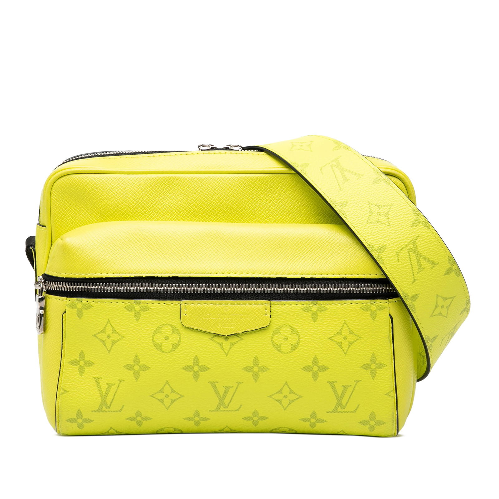 Louis Vuitton Taigarama Yellow Leather Canvas Outdoor Crossbody Bag: Louis Vuitton Taigarama Yellow Leather Canvas Outdoor Crossbody Bag This Louis Vuitton Monogram Taigarama Outdoor Messenger features a taiga leather and monogram canvas body, accented by an adjustable