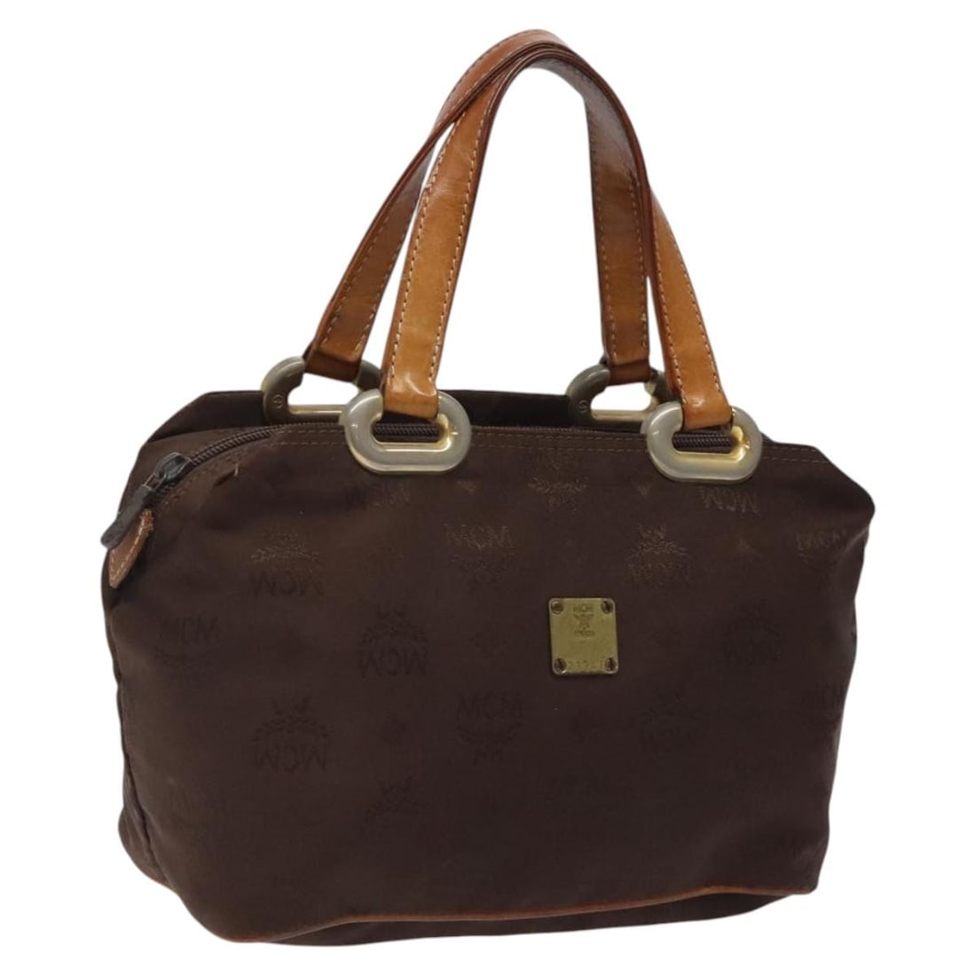 Brown Nylon MCM Visetos Women's Handbag 24cm by 18cm by 12cm: Brown Nylon MCM Visetos Women's Handbag 24cm by 18cm by 12cm This pre-owned MCM Visetos handbag is crafted from brown nylon and designed for women. It features a compact size suitable for everyday use