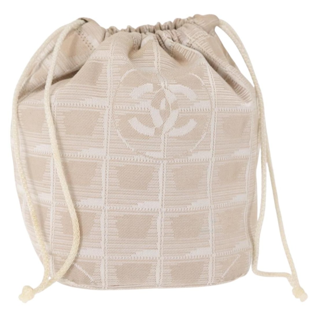 Chanel Nylon Travel Line Small Beige Pouch 11x15x10cm: Chanel Nylon Travel Line Small Beige Pouch 11x15x10cm This Chanel Travel Line pouch for women is crafted from beige nylon and features a compact design ideal for travel or everyday use. It shows typic