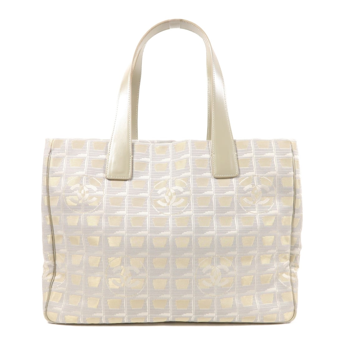 CHANEL Silver Tote Bag A20457 Nylon with Silver Frame (1 of 14)