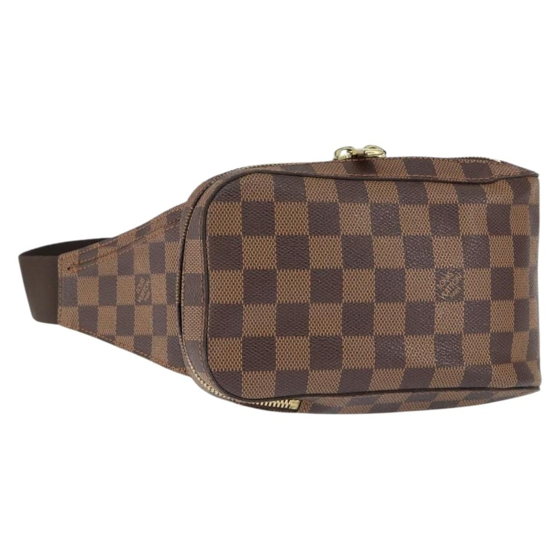 Louis Vuitton Damier Canvas Geronimos Waist Bag Brown: Louis Vuitton Damier Canvas Geronimos Waist Bag Brown The Louis Vuitton Geronimos waist bag in brown Damier canvas is designed for women. It features a compact shape suitable for carrying essentials a