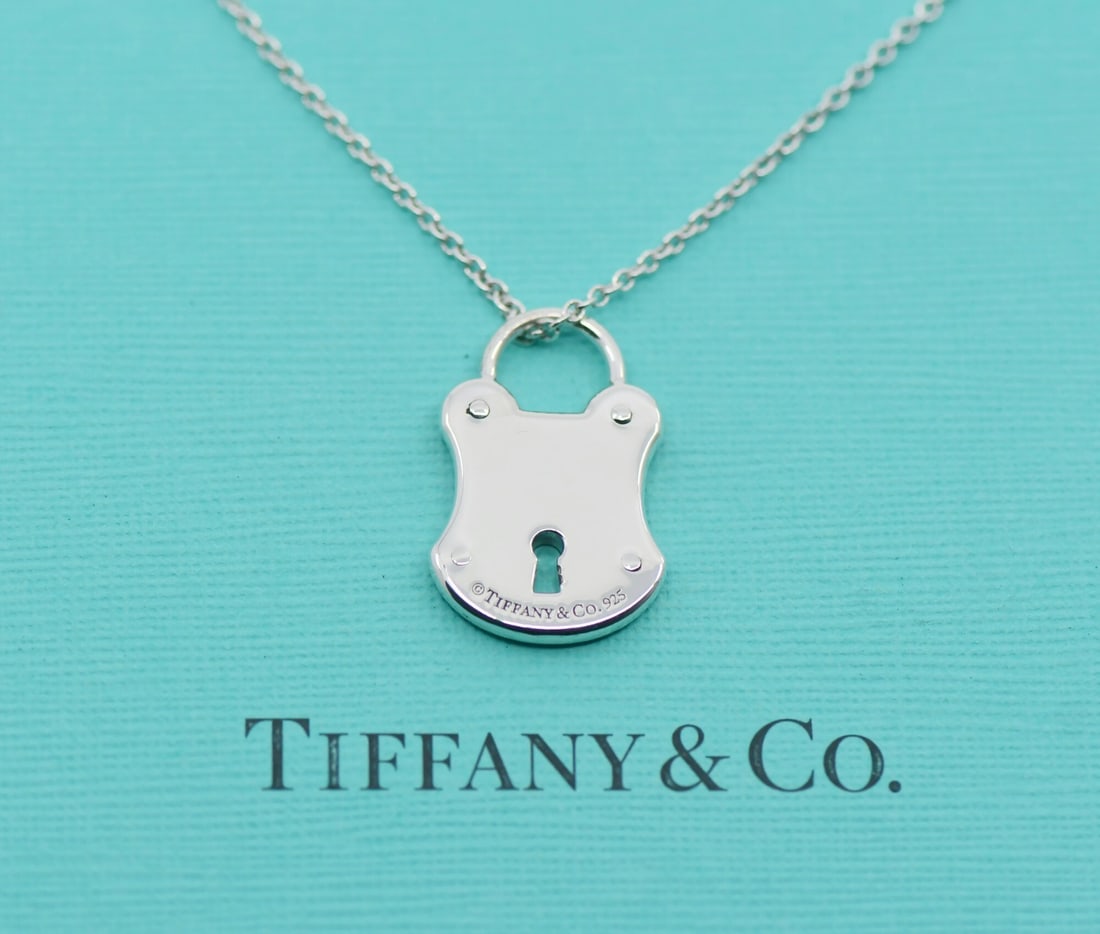 Sterling Silver Lock Pendant Necklace by Tiffany & Co 24 Inch (1 of 5)