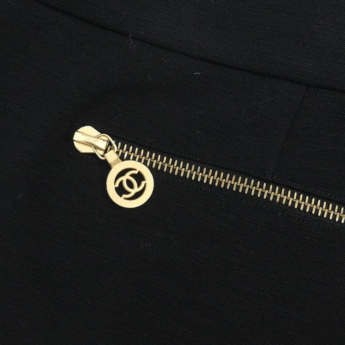 Chanel Knee Length Wool Blend Skirt Size 42 Black with Logo Accent - 4