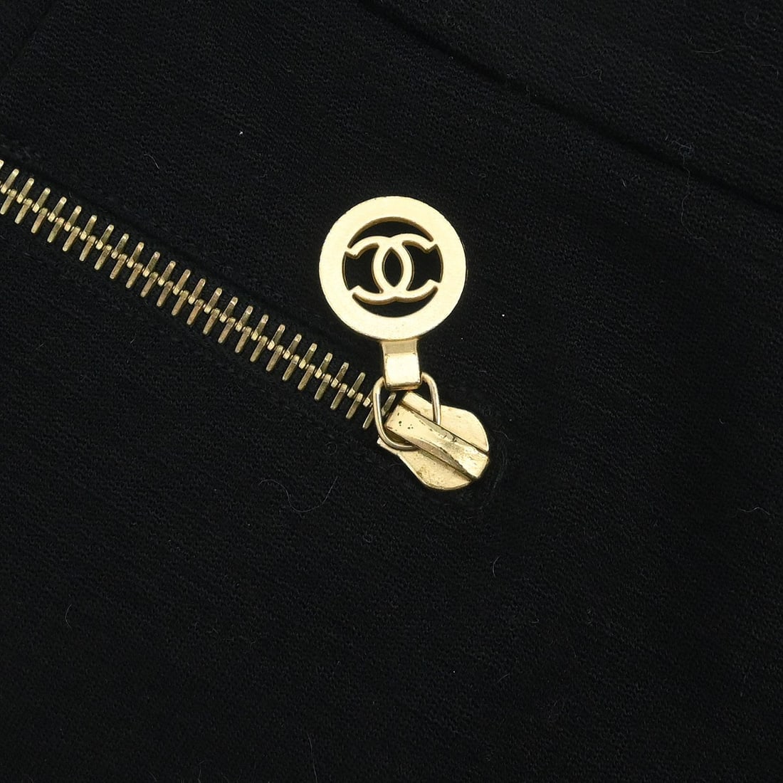 Chanel Knee Length Wool Blend Skirt Size 42 Black with Logo Accent - 5