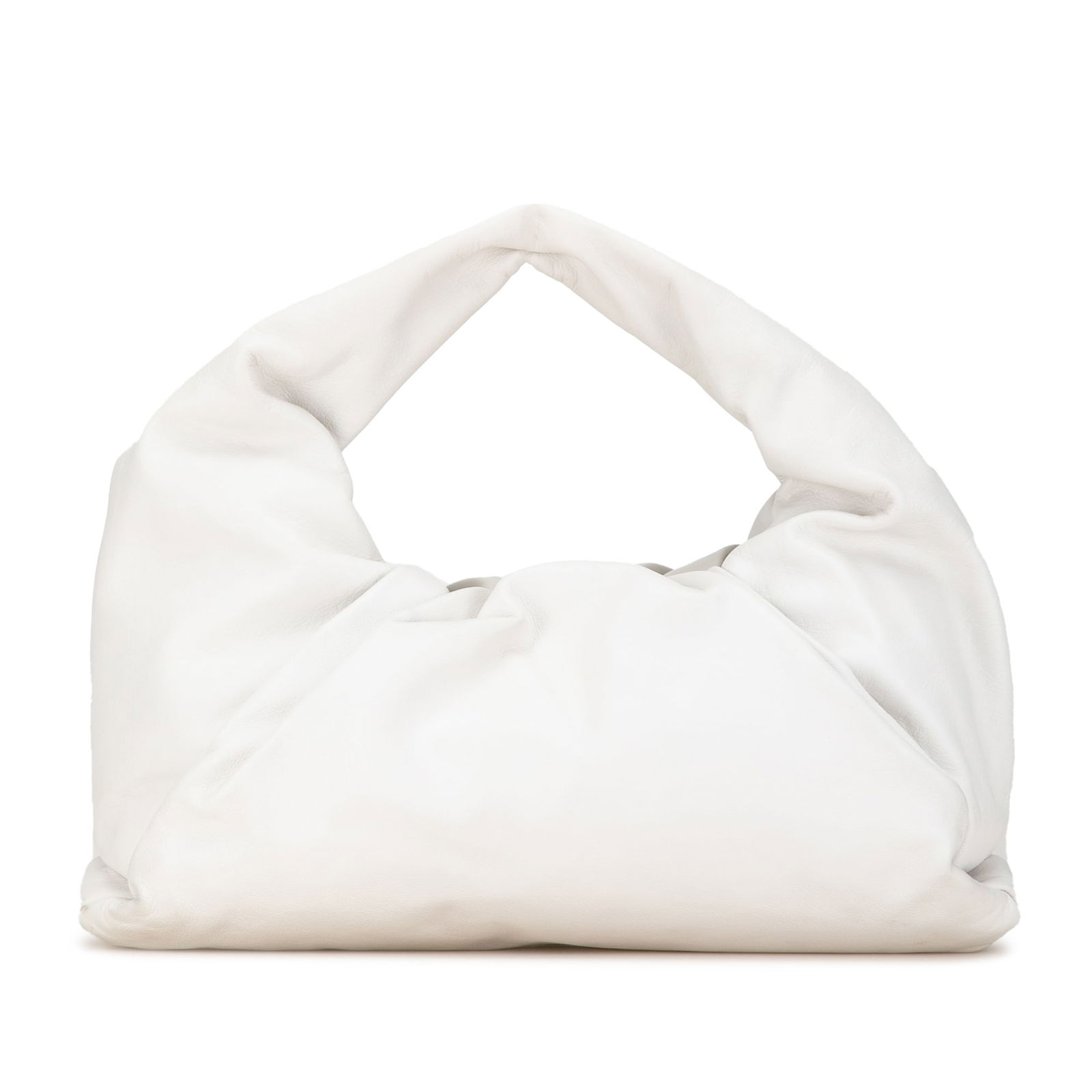 Bottega Veneta Lambskin The Shoulder Pouch White Leather Bag: Bottega Veneta Lambskin The Shoulder Pouch White Leather Bag The Bottega Veneta Lambskin The Shoulder Pouch is a stylish and functional bag crafted from high-quality leather. It features a sleek leath