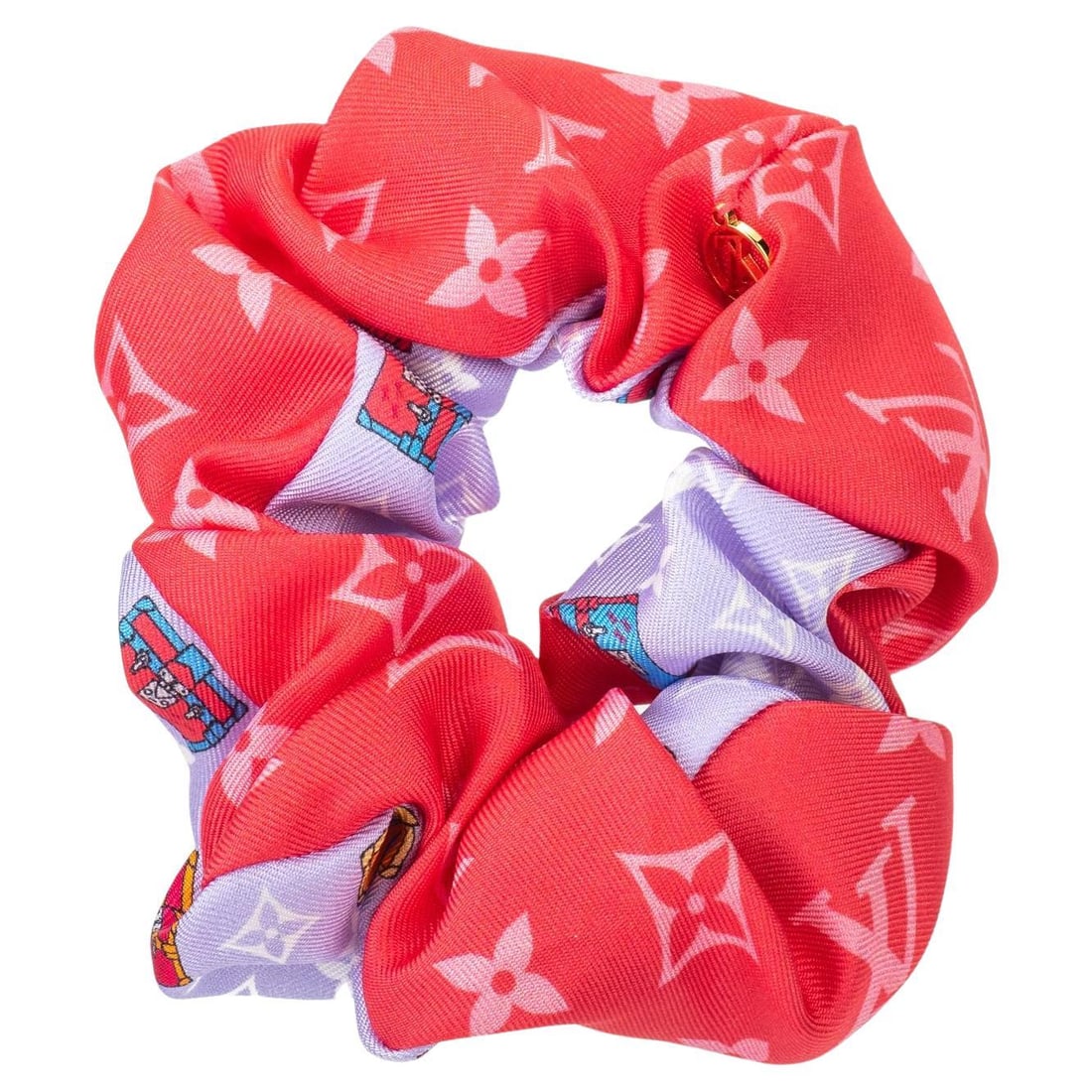 Louis Vuitton BNIB Bicolor Silk Scrunchie with Box: Louis Vuitton BNIB Bicolor Silk Scrunchie with Box Elevate your hair accessory collection with this exquisite Louis Vuitton bicolor silk scrunchie. This luxurious piece is designed for those who appre