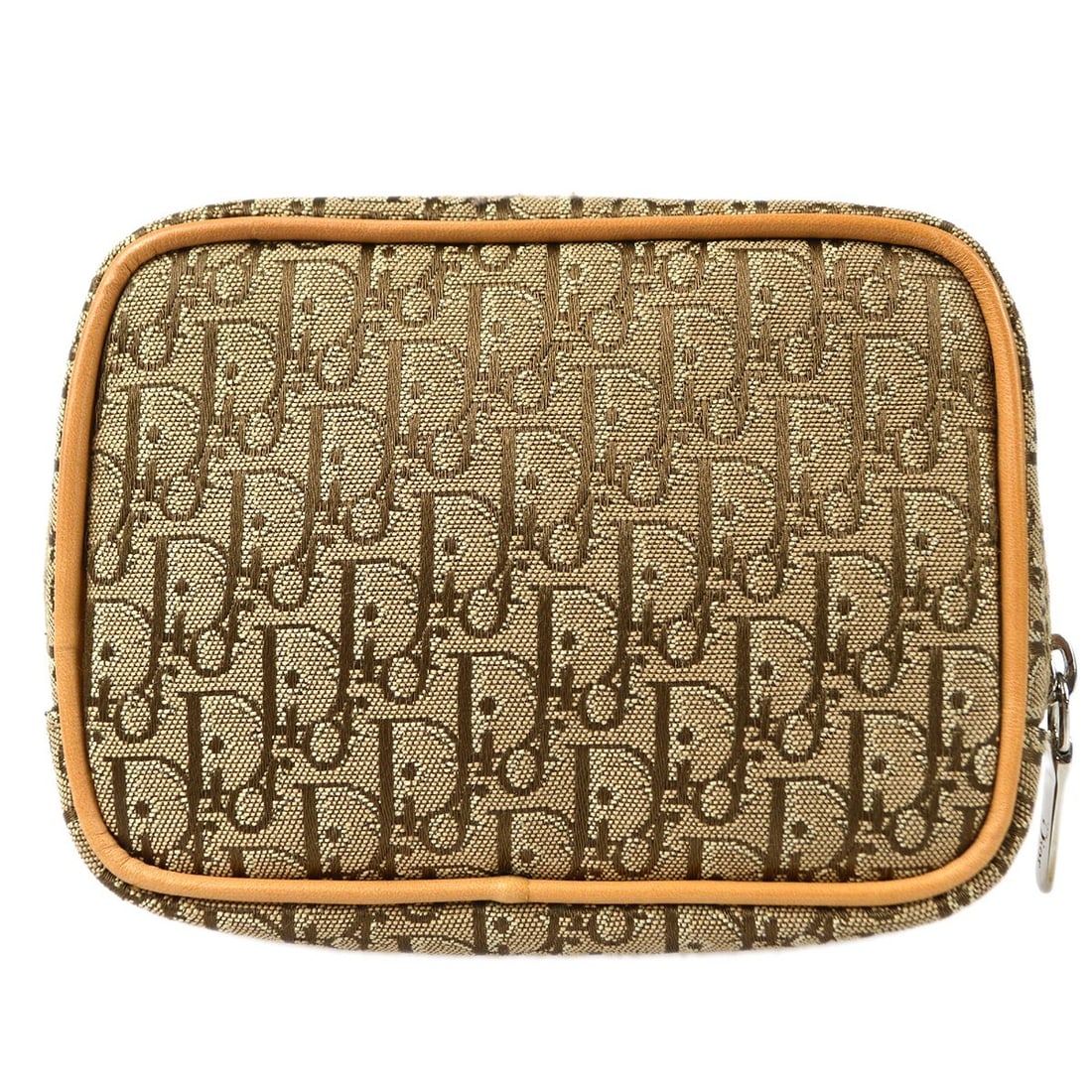 Christian Dior Beige Canvas Vintage Trotter Small Pouch: Christian Dior Beige Canvas Vintage Trotter Small Pouch This Christian Dior Vintage Trotter Pouch for women features a beige canvas exterior. It is compact and suitable for everyday use or special occ