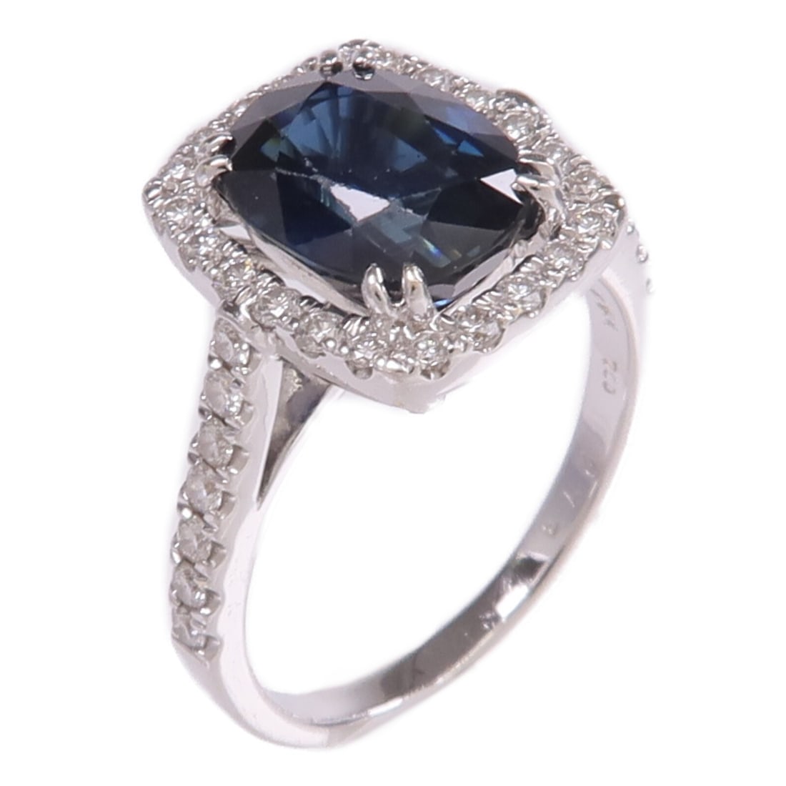 18K White Gold Sapphire and Diamond Ring Size 5 (1 of 7)