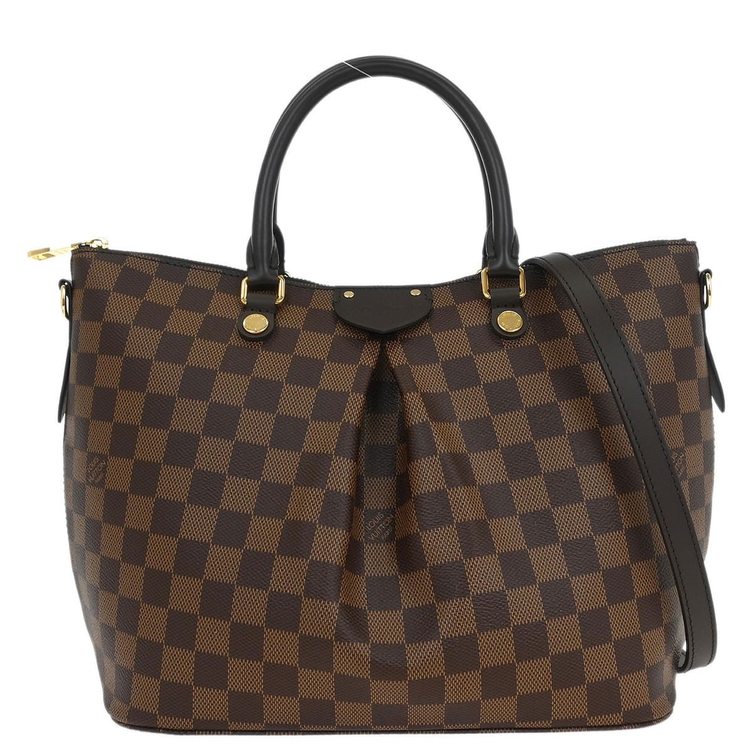 Louis Vuitton Damier Siena MM Tote Handbag N41546 Brown Leather: Louis Vuitton Damier Siena MM Tote Handbag N41546 Brown Leather Introducing the Louis Vuitton Damier Siena MM Handbag, a stunning blend of style and functionality. This medium-sized tote features the