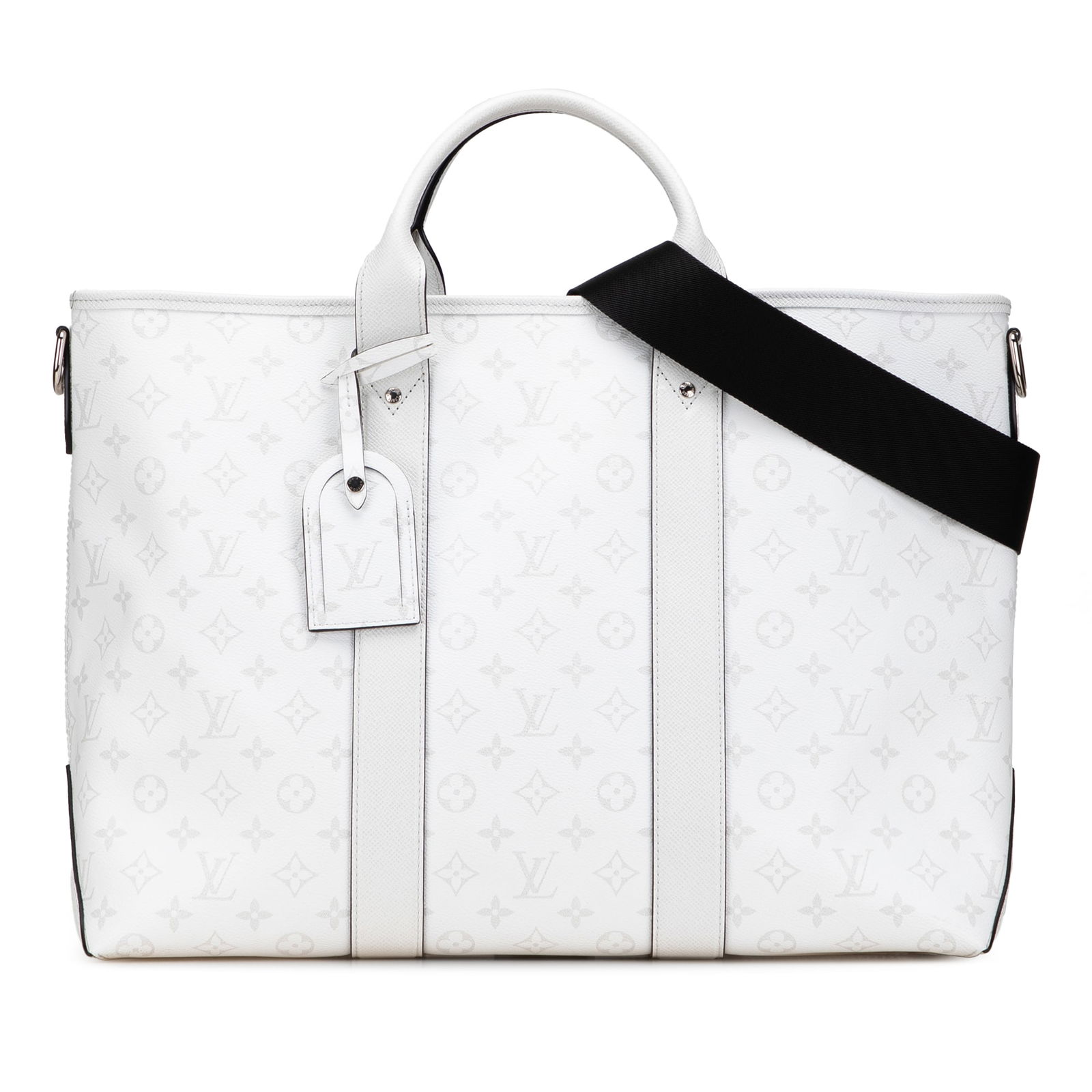 Louis Vuitton Monogram Taigarama Weekend Tote Bag White Canvas: Louis Vuitton Monogram Taigarama Weekend Tote Bag White Canvas This Louis Vuitton Monogram Taigarama Weekend Tote is a stylish and functional accessory crafted from high-quality monogram canvas with t