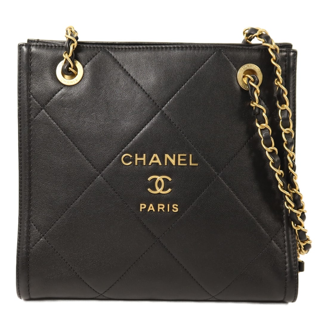 Chanel Matelasse Black Calfskin Shoulder Bag with CC Gold Hardware AS2750 (1 of 14)