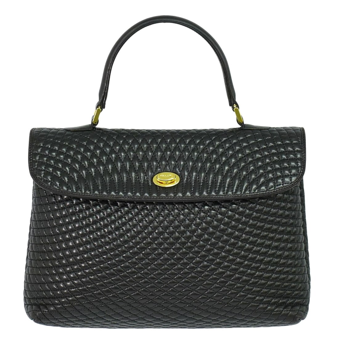 Black Leather Vintage Bally Handbag 29cm by 21cm by 7cm Female Italy: Black Leather Vintage Bally Handbag 29cm by 21cm by 7cm Female Italy This vintage Bally handbag is crafted from black leather and designed for women. It features a classic silhouette with dimensions o