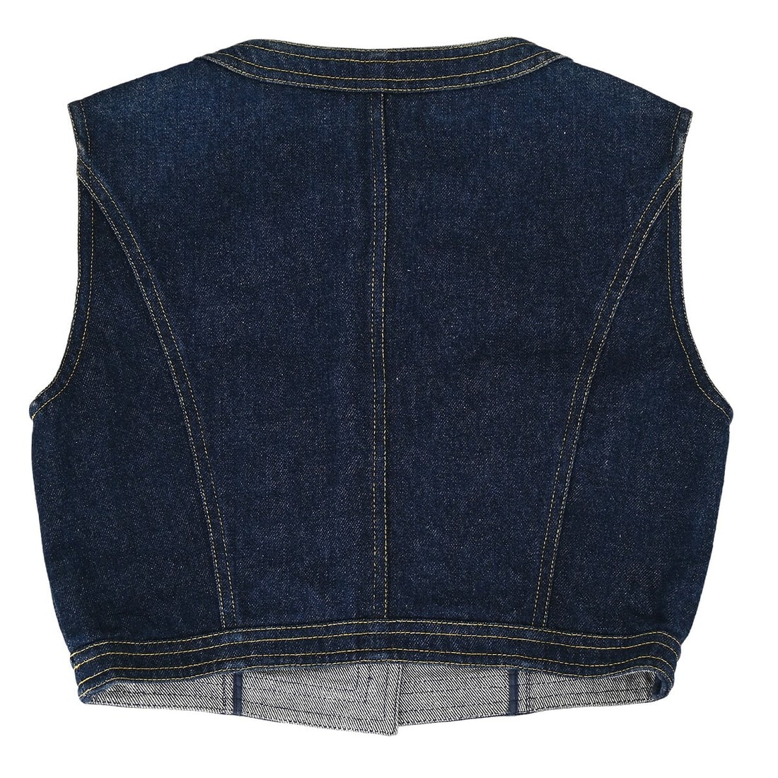 Chanel Vintage Indigo Sleeveless Denim Vest Jacket #40 - 2