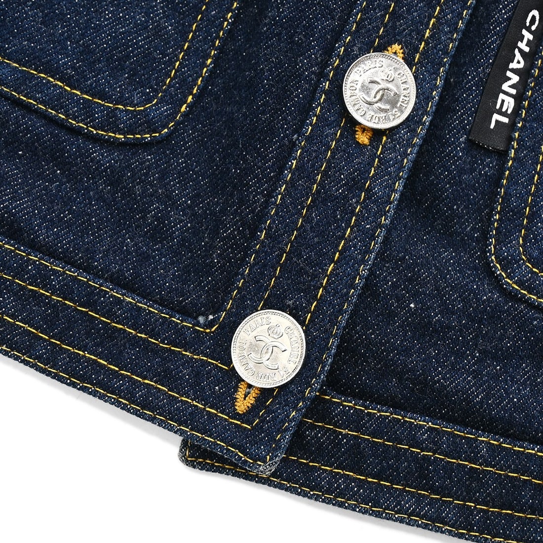 Chanel Vintage Indigo Sleeveless Denim Vest Jacket #40 - 3