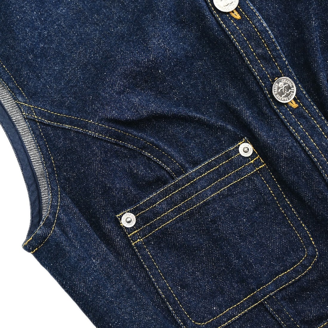 Chanel Vintage Indigo Sleeveless Denim Vest Jacket #40 - 5