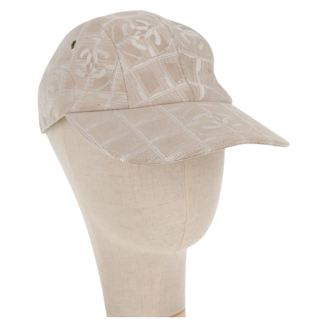 CHANEL New Travel Line Beige Nylon Cap M with CC Logo: CHANEL New Travel Line Beige Nylon Cap M with CC Logo Discover the elegance of this CHANEL New Travel Line Cap, crafted from durable nylon in a sophisticated beige color. This stylish cap is designed