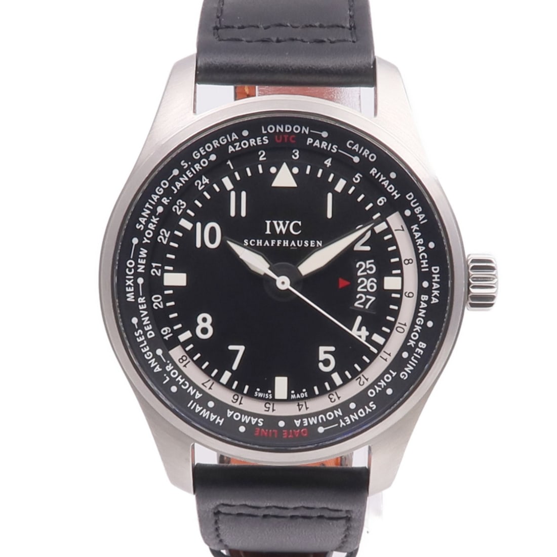 IWC IW326201 Stainless Steel Black Dial Automatic Worldtimer Watch (1 of 16)