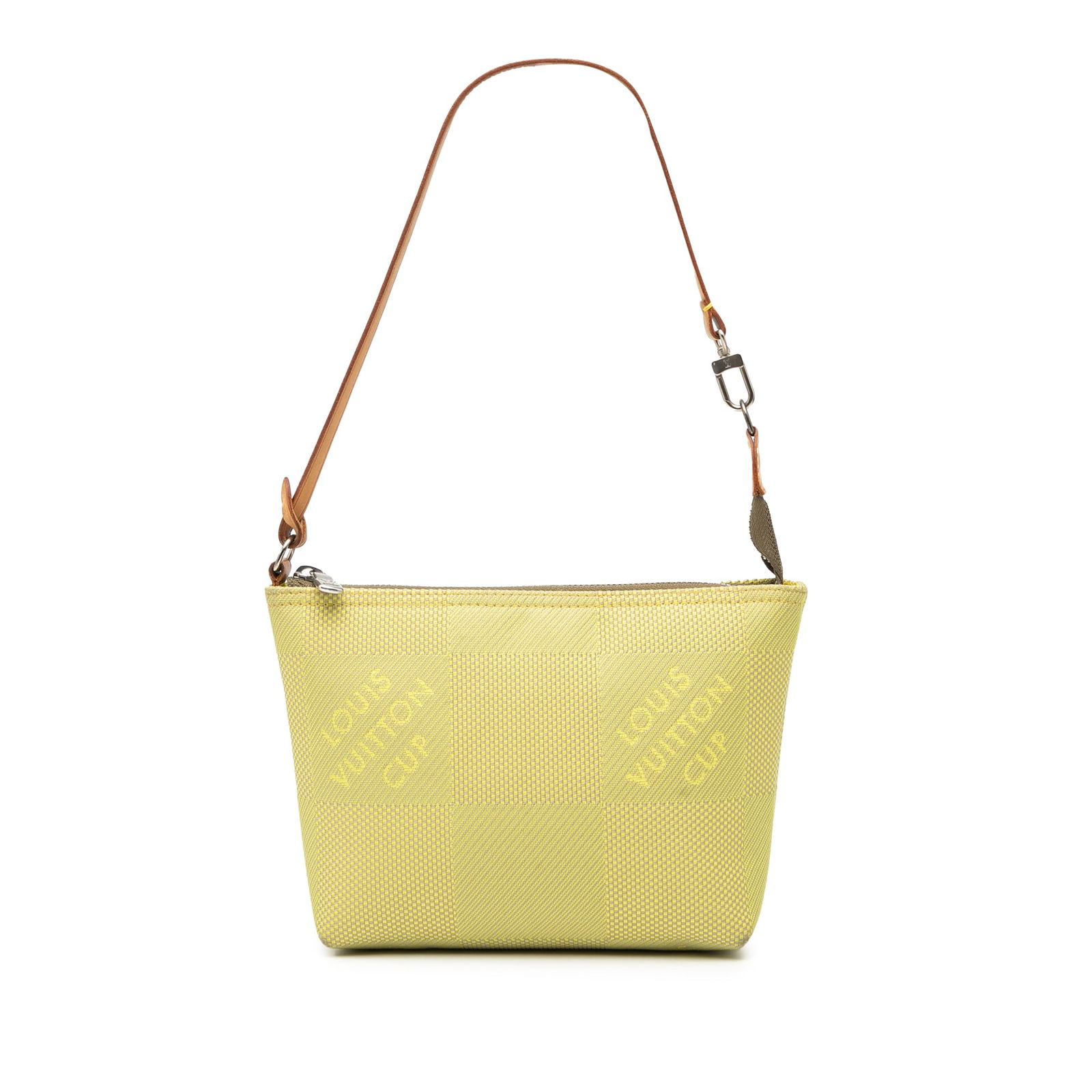 Louis Vuitton Damier Geant LV Cup Volunteer Pochette Green Canvas Bag: Louis Vuitton Damier Geant LV Cup Volunteer Pochette Green Canvas Bag The Louis Vuitton Damier Geant LV Cup Volunteer Pochette is a stylish and functional bag crafted from durable canvas with a vibran