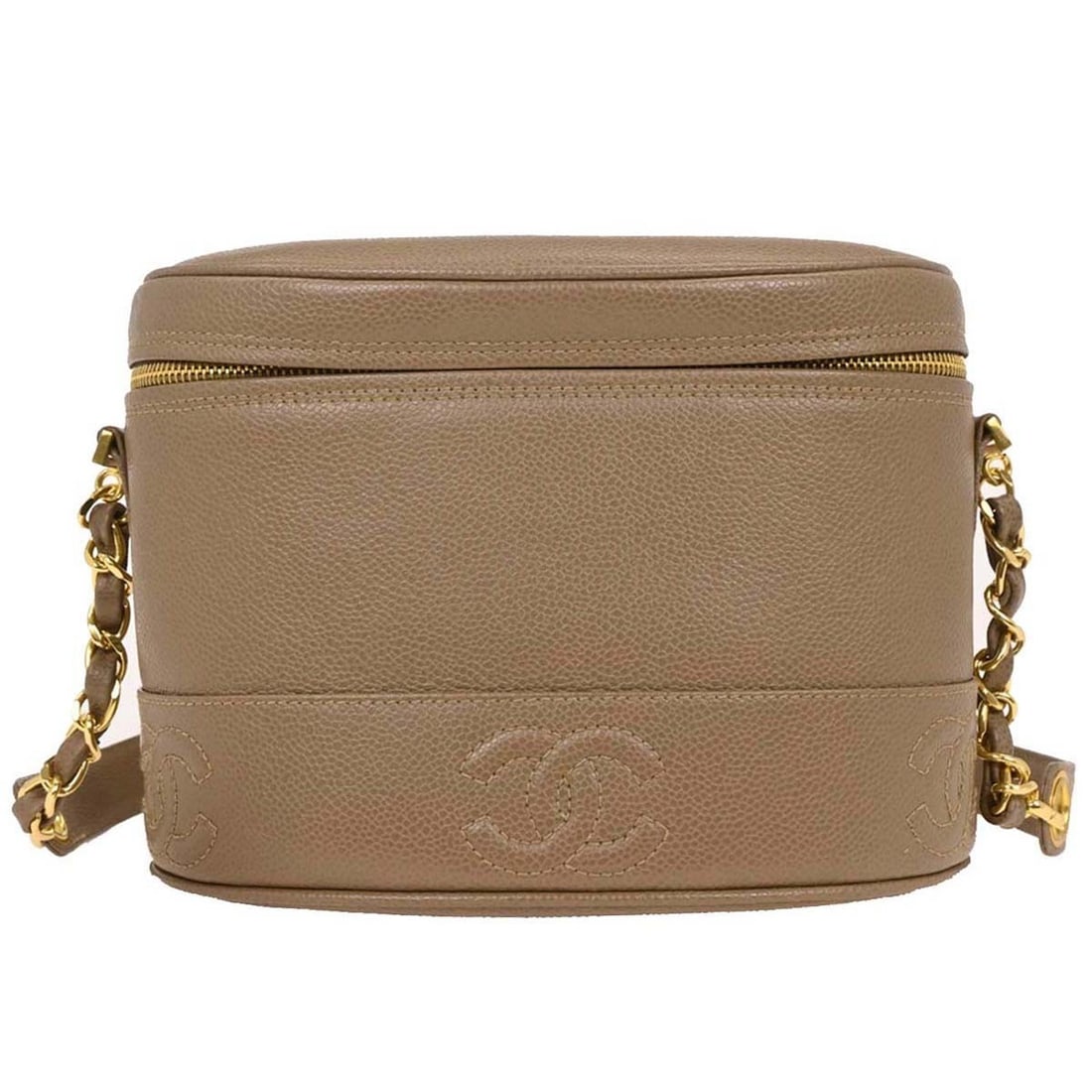 Chanel Brown Calfskin Shoulder Bag with Leather Lining: Chanel Brown Calfskin Shoulder Bag with Leather Lining This exquisite Chanel shoulder bag is crafted from luxurious brown calfskin, offering both elegance and practicality. Designed in a medium size,