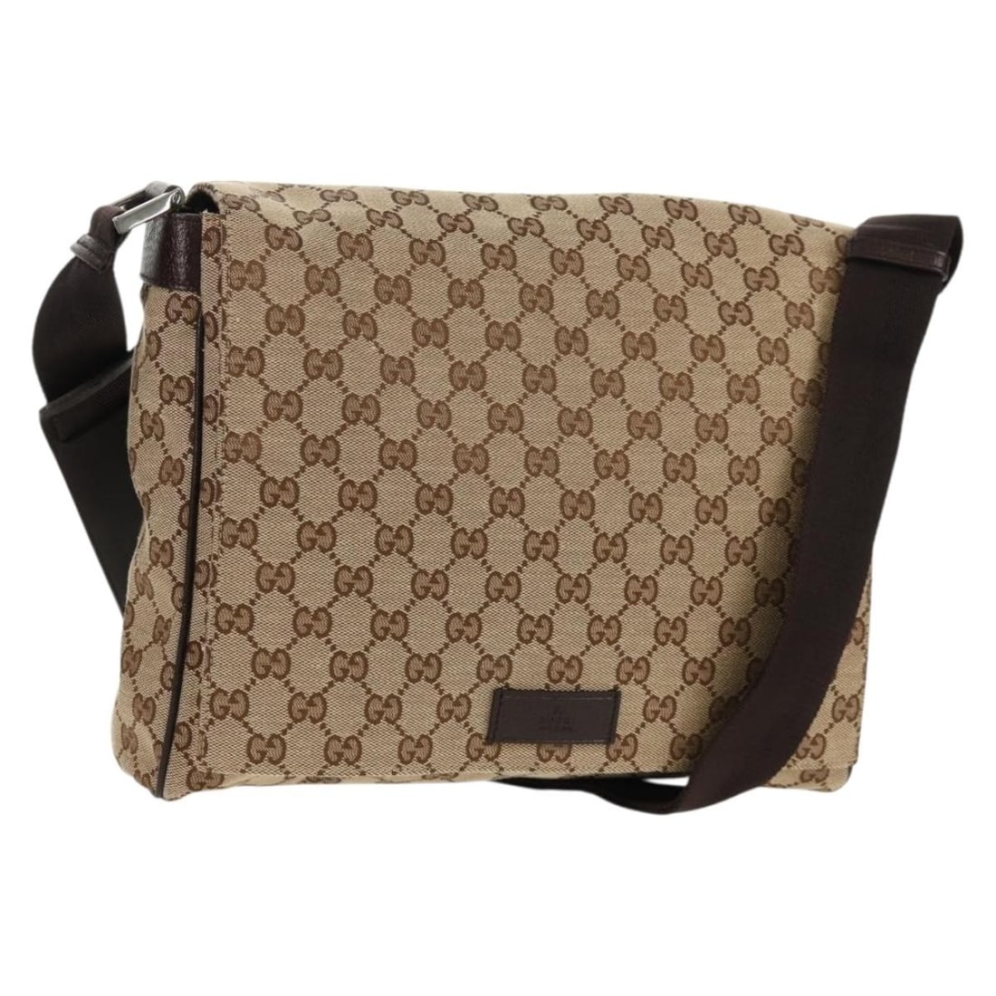 Beige Gucci Canvas Flap Messenger Bag 31cm by 24cm by 7cm (1 of 18)