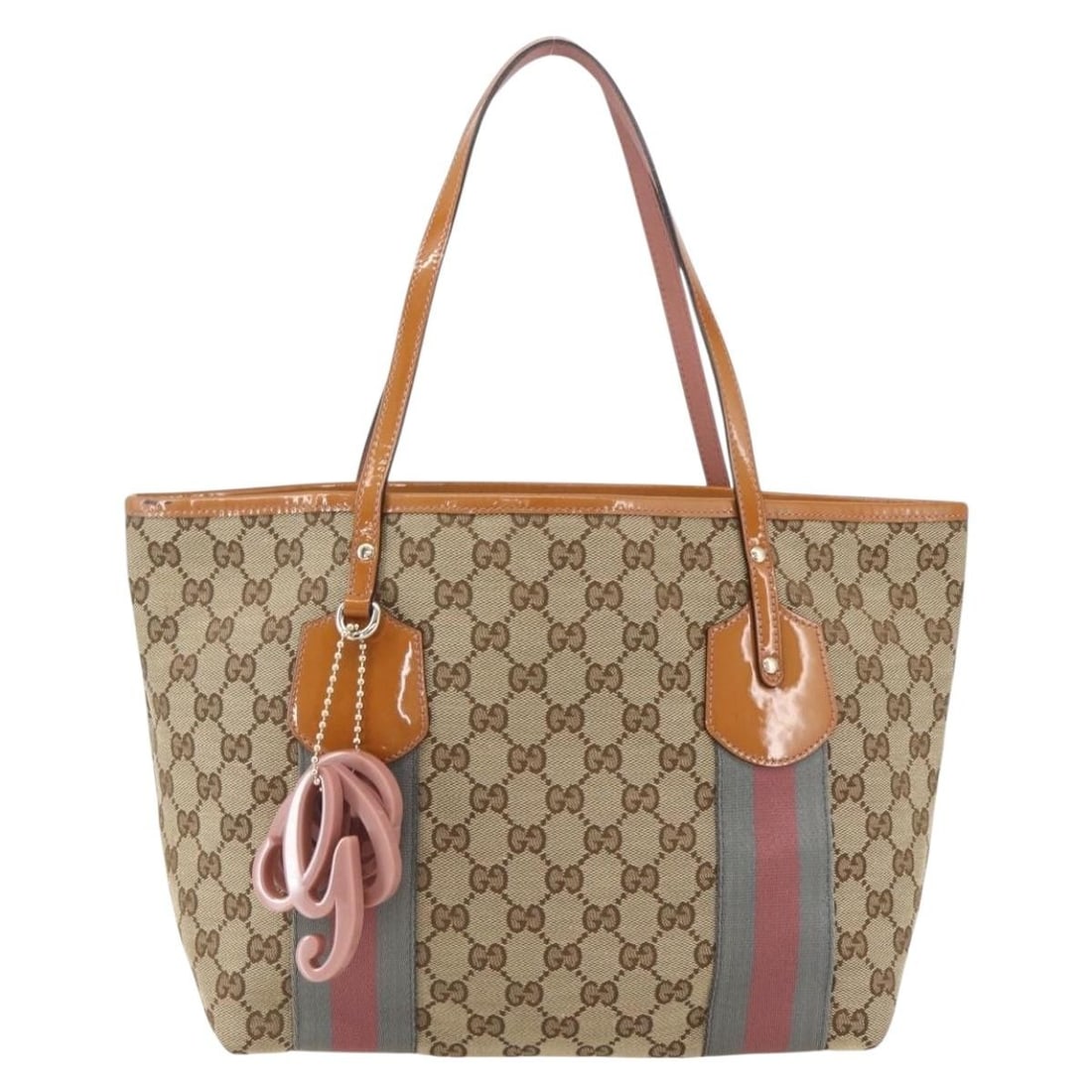 Gucci Jolie Web Canvas Tote Bag Beige 26cm by 21cm by 13cm: Gucci Jolie Web Canvas Tote Bag Beige 26cm by 21cm by 13cm This Gucci Jolie Web Tote for women is crafted from beige canvas and features a compact design suitable for everyday use. The bag shows signs