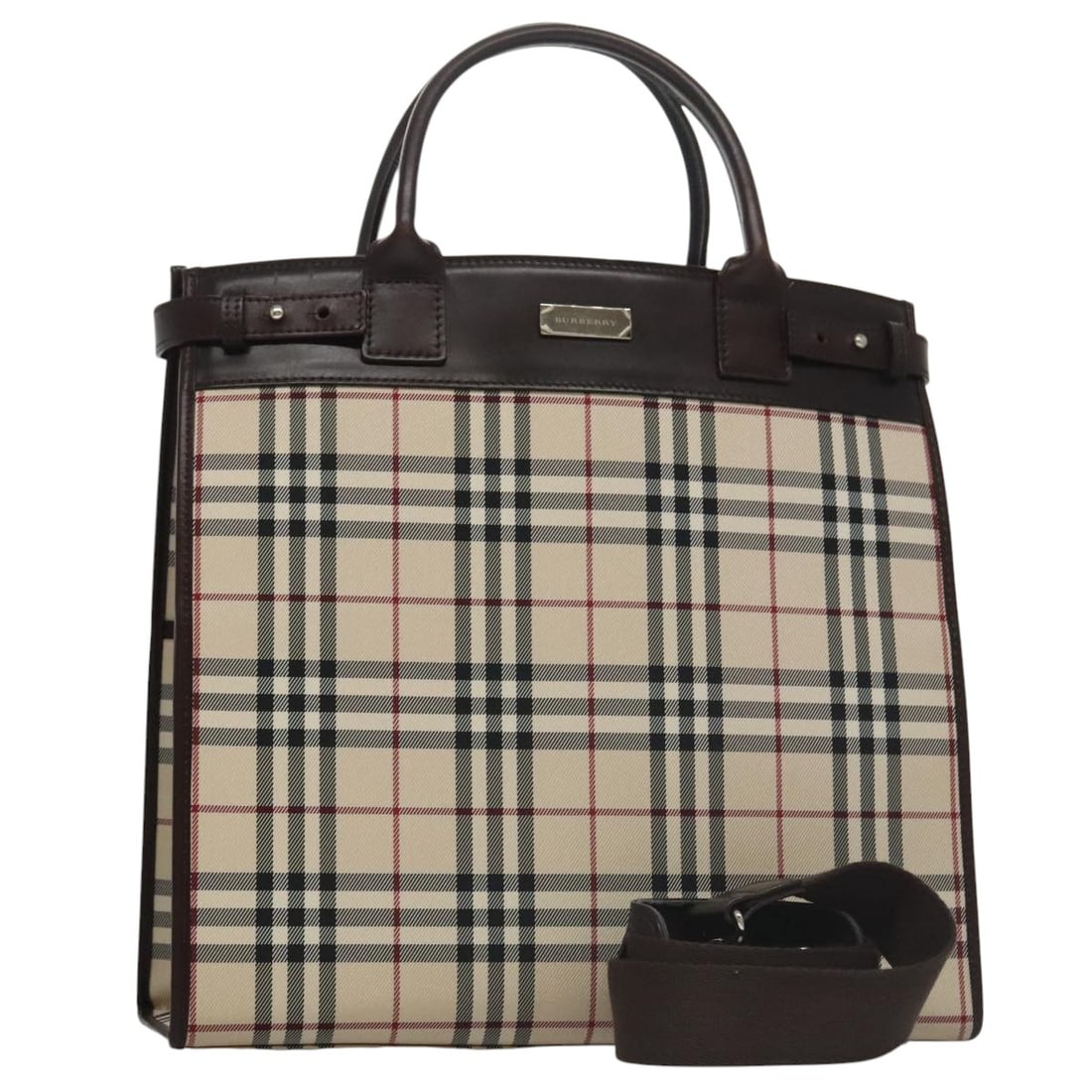Authentic Burberry Nova Check Beige Canvas Hand Bag 2way: Authentic Burberry Nova Check Beige Canvas Hand Bag 2way This Burberry Nova Check Hand Bag is a stylish and practical accessory made from durable canvas in a classic beige color. With approximate dime
