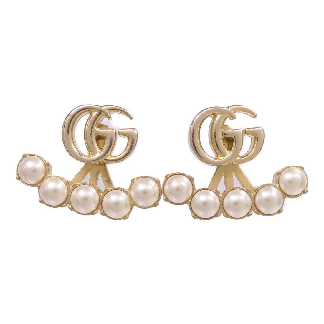 Gucci Pierced Earrings Gold Tone GG Motif Italian Design: Gucci Pierced Earrings Gold Tone GG Motif Italian Design These GUCCI GG pierced earrings feature a gold-tone metal design and are crafted in Italy. They do not include any stones and are suitable for