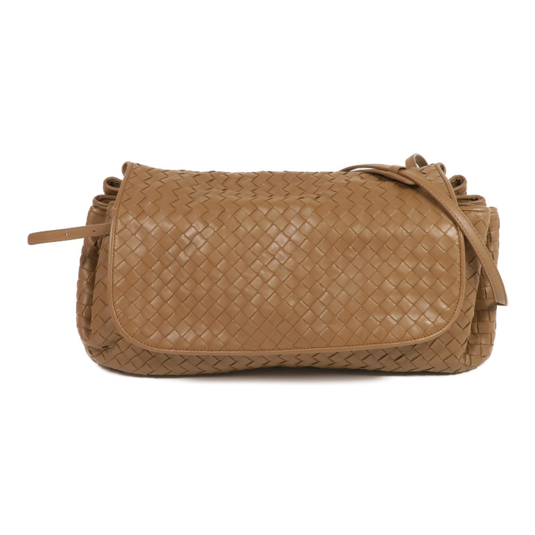 BOTTEGA VENETA Intrecciato Leather Shoulder Bag Brown Italy (1 of 18)