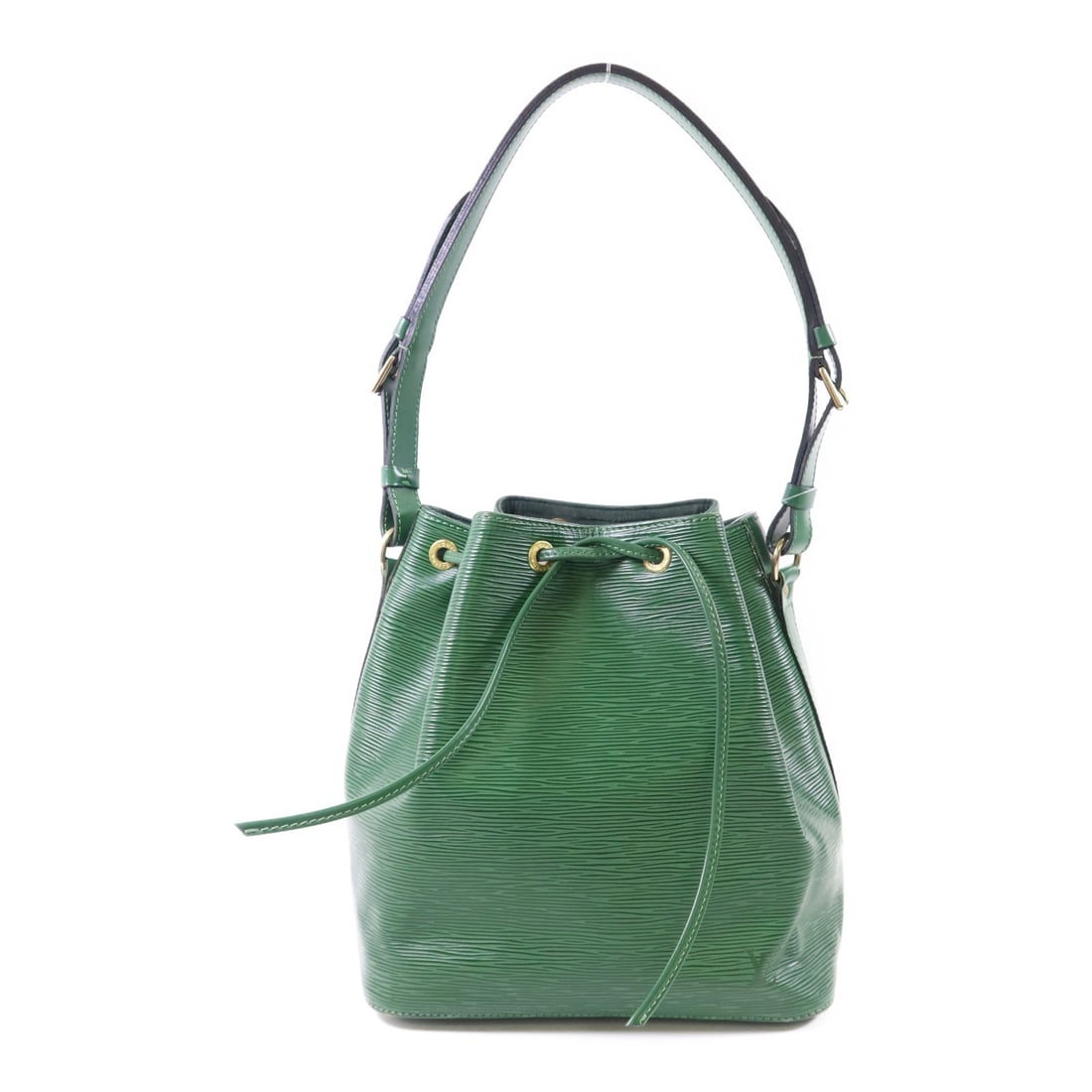 Louis Vuitton Petit Noe Green Epi Calfskin Bucket Bag with Gold Tone Hardware: Louis Vuitton Petit Noe Green Epi Calfskin Bucket Bag with Gold Tone Hardware This Louis Vuitton Petit Noe Bucket Shoulder Bag is crafted from green Epi calfskin leather and features gold-tone hardwar