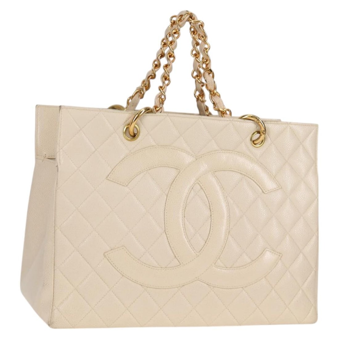 Chanel Grand Shopping Tote Vintage Quilted Leather Gold Bag (1 of 18)