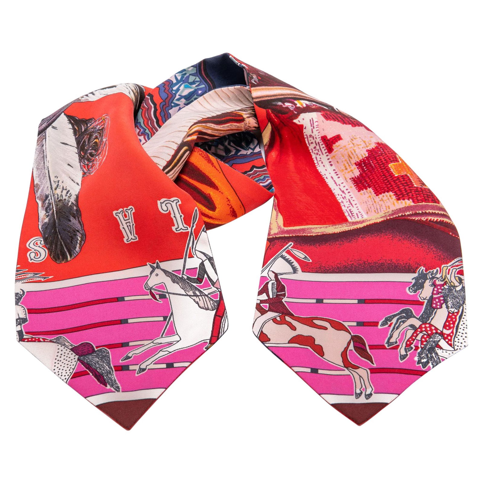 Hermes Pani La Shar Ascot Silk Scarf by Kermit Oliver BNIB: Hermes Pani La Shar Ascot Silk Scarf by Kermit Oliver BNIB Introducing the exquisite Hermes Pani La Shar Ascot designed by Kermit Oliver. This collectible silk scarf features a stunning design and is