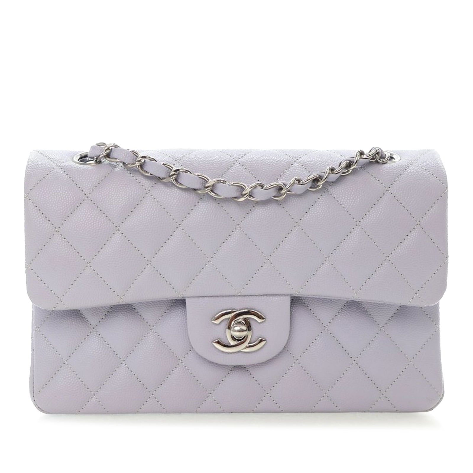 Chanel Purple Quilted Caviar Leather Small Double Flap Shoulder Bag (1 of 15)