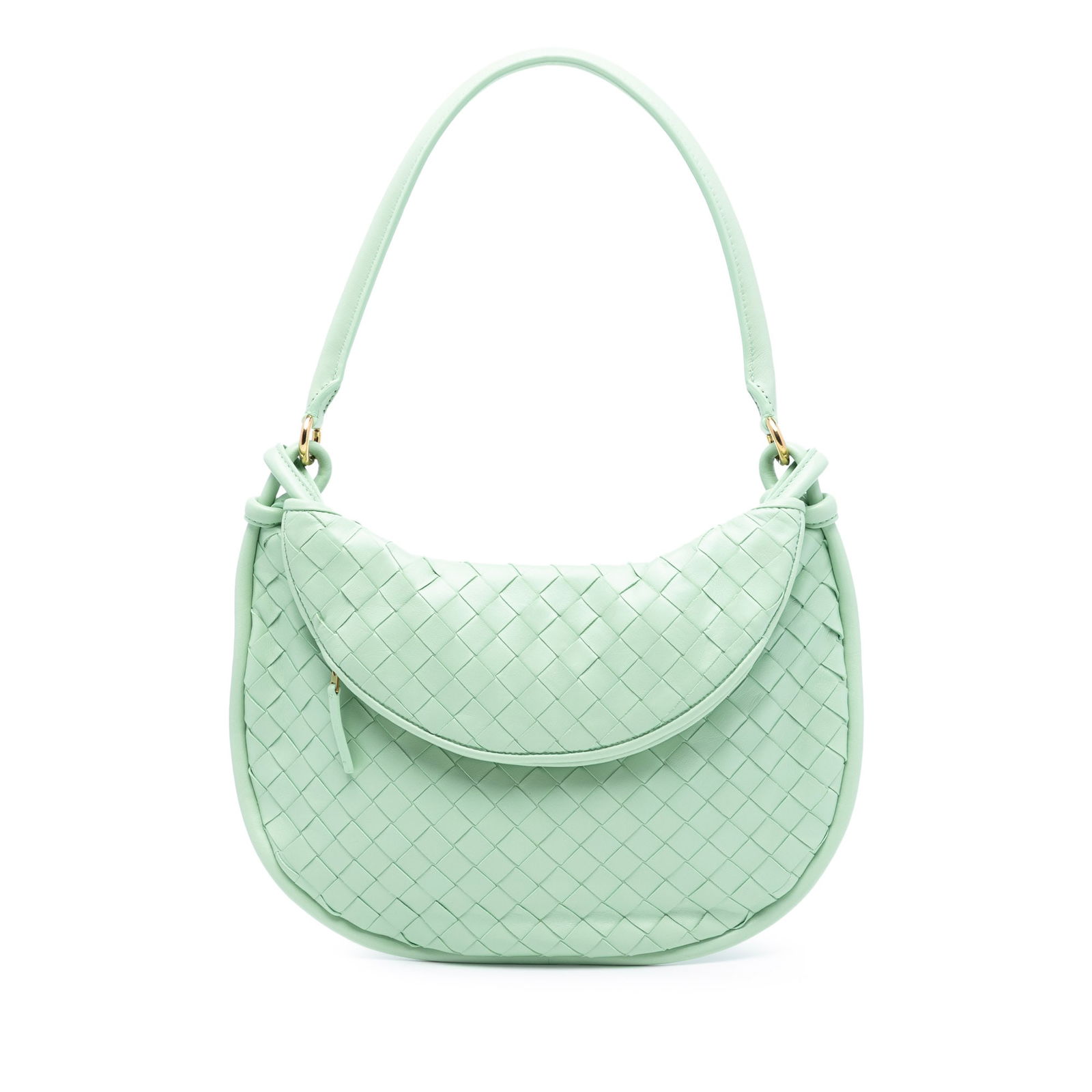 Bottega Veneta Gemelli Medium Green Woven Leather Hobo Bag with Pouch (1 of 7)
