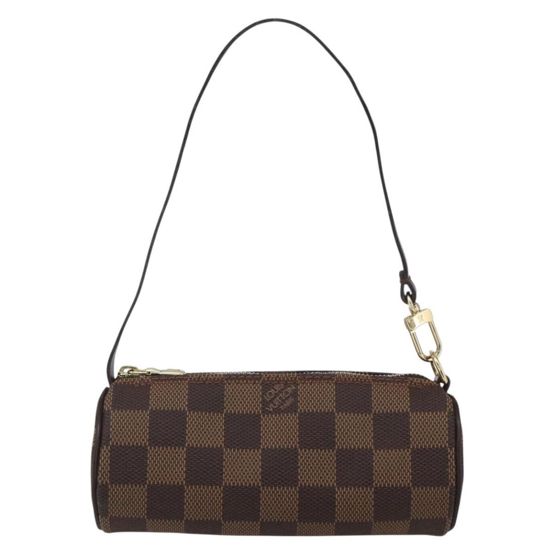 Louis Vuitton Damier Canvas Papillon Pochette Small Handbag: Louis Vuitton Damier Canvas Papillon Pochette Small Handbag This Louis Vuitton Papillon Pochette in brown Damier canvas is designed for women, featuring a compact and elegant shape. The exterior shows